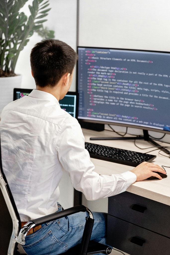 Developer building operational business software systems